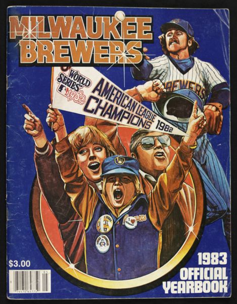 1983 Milwaukee Brewers Signed Team Yearbook w/6 Sigs. Including Marshall Edwards Bob Uecker - JSA 