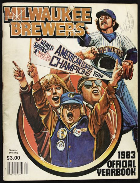 1983 Milwaukee Brewers Signed Team Yearbook w/25 Sigs. Including Marshall Edwards Bud Selig Paul Molitor - JSA 
