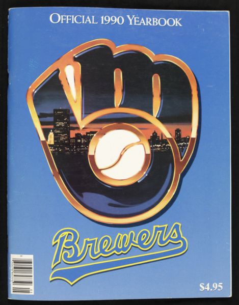 1990 Milwaukee Brewers Signed Team Yearbook w/6 Sigs. Incl. Bud Selig (2) Robin Yount - JSA 
