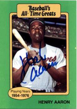 1980s Hank Aaron Milwaukee Braves Signed Card - JSA 