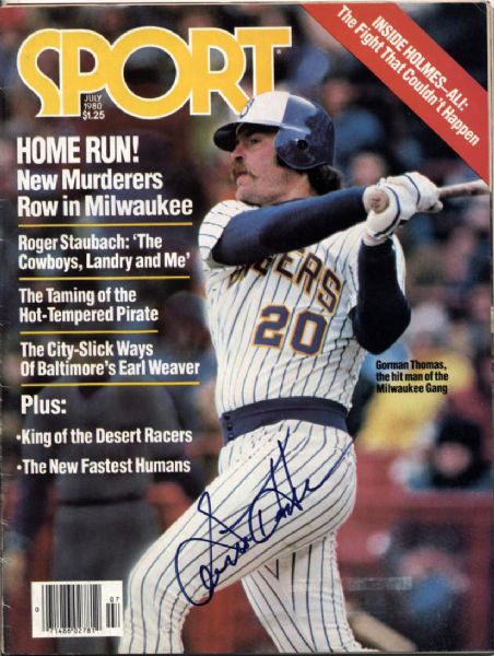 1980s Gorman Thomas Milwaukee Brewers Signed Magazine & (2) 8" x 10" Photo - JSA 