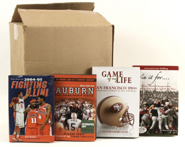 2000s Collection of Sports Books - Lot of 29 Boston Red Sox Fighting Illini Auburn 