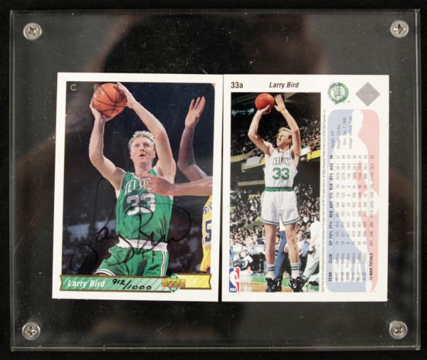 1992 Larry Bird Boston Celtics UDA Signed Card w/UDA Hologram & Certificate