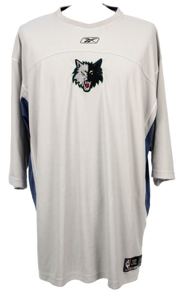 2005-06 Trenton Hassell Minnesota Timberwolves Game Worn Shooting Shirt - MEARS LOA 