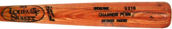 1995-96 Shannon Penn Detroit Tigers Louisville Slugger Professional Model Game Used Bat (MEARS LOA)