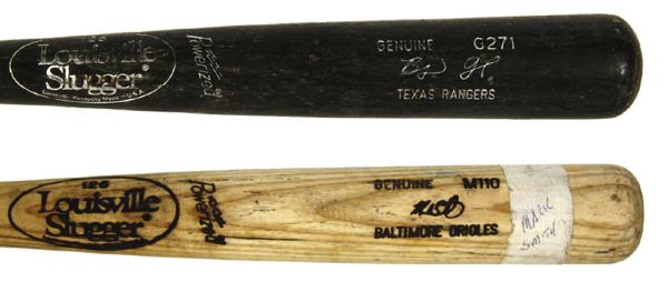 1994-97 Benji Gil & Mark Smith Louisville Slugger Professional Model Game Used Bats - Lot of 2 (MEARS LOA)