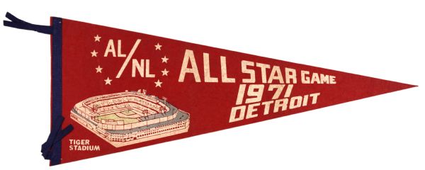 1971 Baseball All Star Game Full Size Pennant - Detroit 
