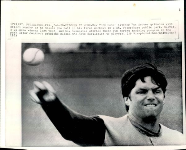 1967-75 Tom Seaver New York Mets "Seattle Times Archives" Original Photos - Lot of 7 (ST Hologram/MEARS LOA) 