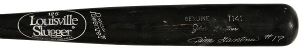 1990 Jim Gantner Milwaukee Brewers Autographed Louisville Slugger Professional Model Game Bat & Wristband (MEARS A9) 