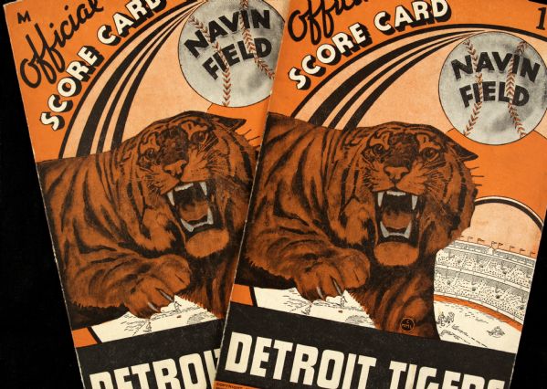 1937 Detroit Tigers Navin Field New York Yankees Scorecard - Lot of 2
