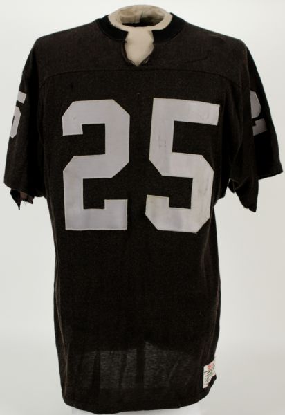 1965-66 Fred Biletnikoff Oakland Raiders Game Worn Home Jersey w/ customized neck slit & team repairs (MEARS A9.5)