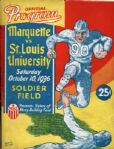 1936 Marquette vs St. Louis University Football Official Program Soldier Field