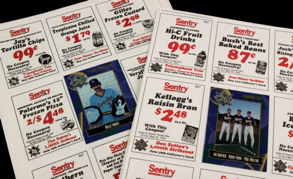 1994 Milwaukee Brewers Commemorative Card Sheet - Lot of 10 