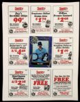 1994 Milwaukee Brewers Commemorative Card Sheet - Lot of 10 