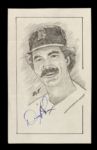 1980s John Raitt Signed Sketches  Lot of 5 w/Bill Freehan Rick Sutcliffe Darrell Evans Tim McCarver Dwight Evans