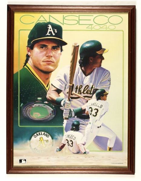 1989 Jose Canseco Oakland As Signed Sports Impressions 20" x 25 1/2" Poster Display - JSA 
