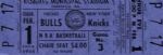 1968 Chicago Bulls vs. New York Knicks Full Ticket 