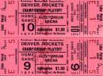 1974 Denver Rockets Phantom ABA Championship Playoff Full Ticket - Lot of 2