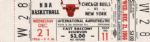 1966 Chicago Bulls vs. New York Knicks  Full Ticket Inaugural Season Of Bulls First Franchise Win vs. Knicks 