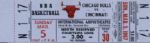 1967-67 Chicago Bulls vs. Cincinnati Royals Full Ticket First Year of Bulls 