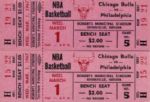 1966-67 Chicago Bulls vs. Philadelphia 76ers  Full Ticket Inaugural Season Of Bulls - Lot of 2