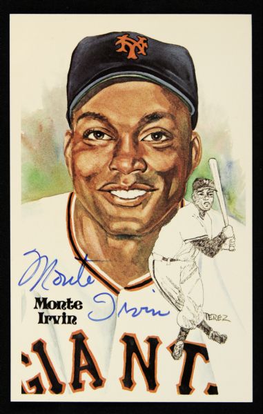 1981 Monte Irvin New York Giants Signed Perez Steele Postcard - JSA 