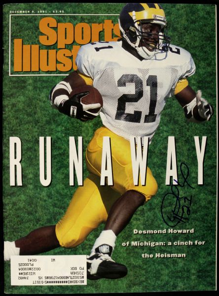 1991 Desmond Howard University of Michigan Signed Sports Illustrated Magazine - JSA 