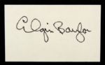 1960s Elgin Baylor Los Angeles Lakers Signed Index Card - JSA 