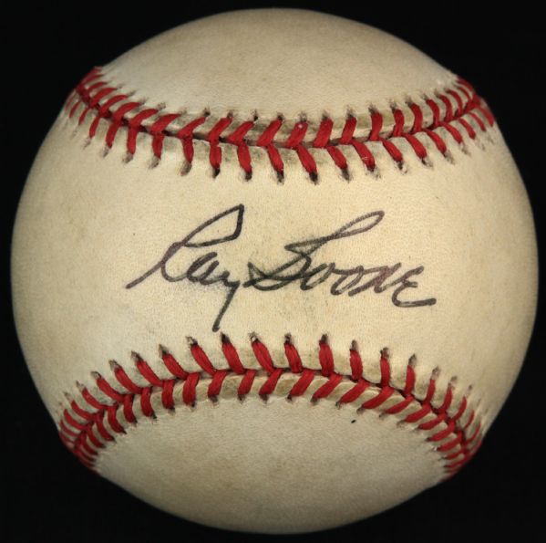 1994-2000 Ray Boone Milwaukee Braves Single Signed OAL Budig Baseball (JSA)