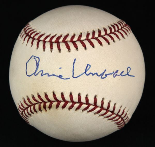2001-10 Arnie Umbach Milwaukee Braves Single Signed OML Selig Baseball (JSA)