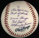 2000-10 Bob Giggie Milwaukee Braves Single Signed OML Selig Baseball (JSA)