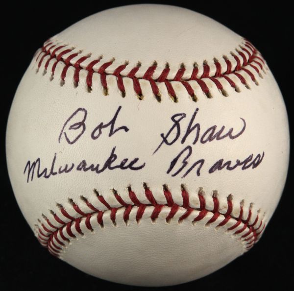 2000-09 Bob Shaw Milwaukee Braves Single Signed OML Selig Baseball (JSA)