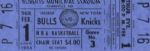 1968 Chicago Bulls vs. New York Knicks Full Ticket