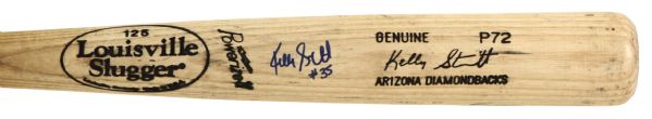 1998 Kelly Stinnett Arizona Diamondback Autographed Louisville Slugger Professional Model Game Used Bat (MEARS LOA)