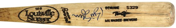 1991-94 Billy Spiers Milwaukee Brewers Autographed Louisville Slugger Professional Model Game Used Bat (MEARS A9)