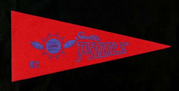 1969 High Grade Mint Example Seattle Pilots 9" Mini Pennant 