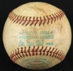 1975-76 Hank Aaron Milwaukee Brewers Game Used County Stadium Signed OAL (Mac Phail) Baseball (Steiner Hologram) / MEARS LOA