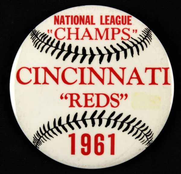 1961 Cincinnati Reds 3 1/2" National League Champs Pinback Button 