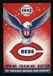 1942 Cincinnati Reds Spring Training Roster Program