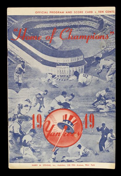1949 New York Yankees Yankee Stadium Chicago White Sox Program