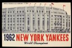 1962 New York Yankees Yankee Stadium Cleveland Indians Program