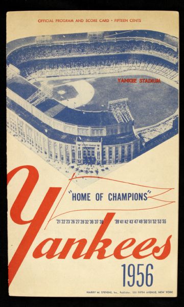 1956 New York Yankees Yankee Stadium Detroit Tigers Program
