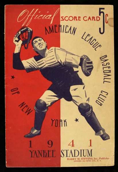 1941 New York Yankees Yankee Stadium Philadelphia Athletics Program
