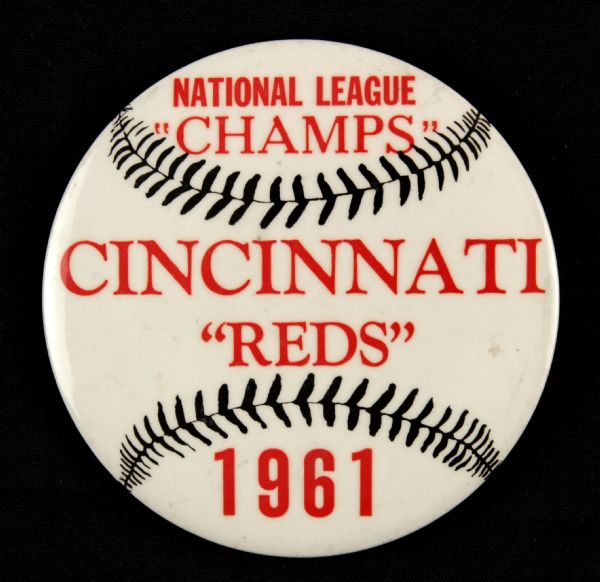 1961 Cincinnati Reds 3 1/2" National League Champs Pinback Button