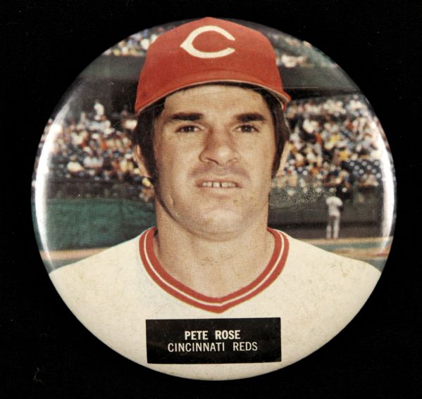 1970s Pete Rose Cincinnati Reds 3 1/2" Pinback Button 