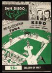 1957 PCL San Diego Padres Minor League Team Program 