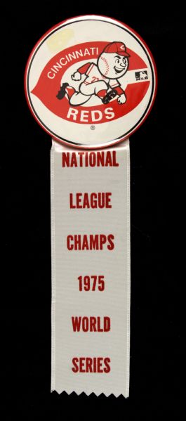 1975 Cincinnati Reds 3 1/2" Pinback Ribbon Button 