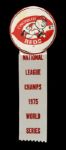 1975 Cincinnati Reds 3 1/2" Pinback Ribbon Button 