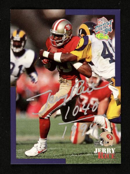 1994 Jerry Rice San Francisco 49ers Certified Signed Classic Draft Card 1040/1994