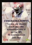1994 Jerry Rice San Francisco 49ers Certified Signed Classic Draft Card 1040/1994
